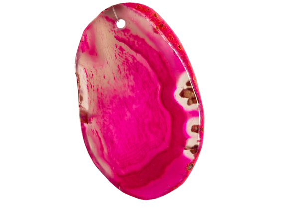A pink agate slice.