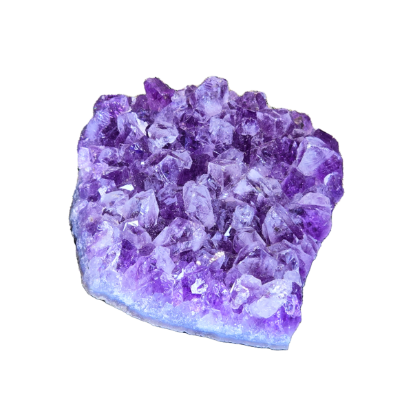 An a-grade amethyst cluster with deep purple hues.
