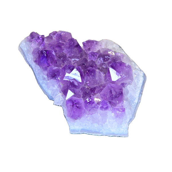 An a-grade amethyst cluster with deep purple hues.