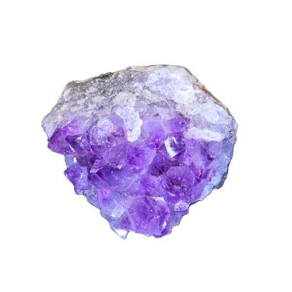 An a-grade amethyst cluster with deep purple hues.