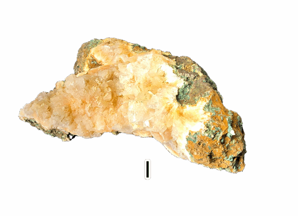 Heulandite mineral specimen with orange hues.