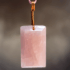Rose Quartz Faceted Copper Wire Wrapped Pendants