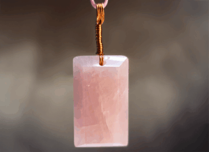 Rose Quartz Faceted Copper Wire Wrapped Pendants