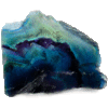 Large blue fluorite slab with blue and light blue hues with banding.