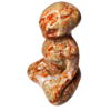 20260909_110410 Side shot of sitting Alien Jasper carving measuring 4.75 inches tall with beige and cream coloring and natural red marbling