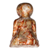 20260909_110419 Back side of sitting Alien Jasper carving measuring 4.75 inches tall with beige and cream coloring and natural red marbling