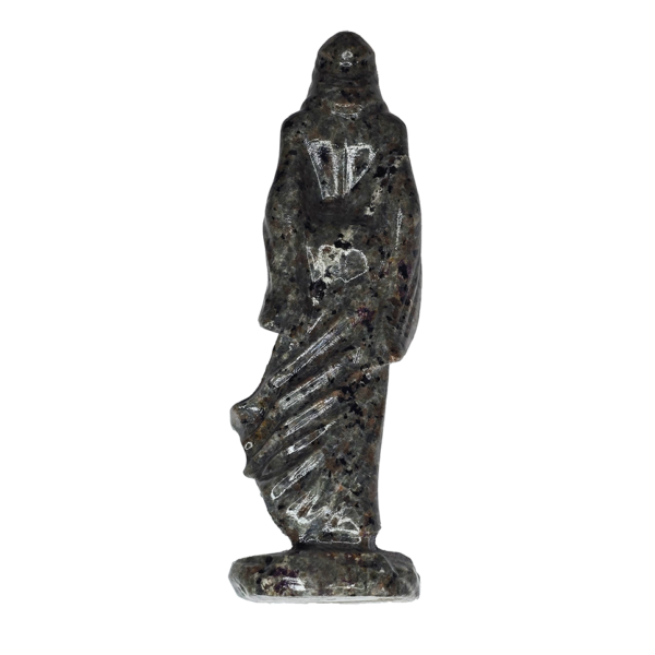 20260909_110540-Recovered Yooperlite Lady Death carving measuring 7.25 inches tall with dark coloring