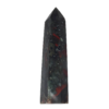 20260909_110738 Bloodstone 5 inch tower dark grey with red white and black inclusions.