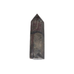 Picasso jasper stone tower measuring 3.5 inches tall with grey, black, white, and red colors